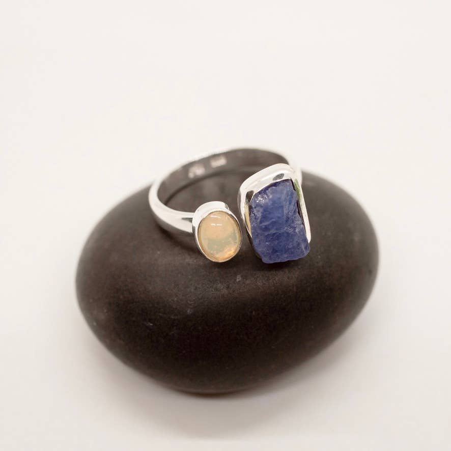 Opal and Tanzanite Ring