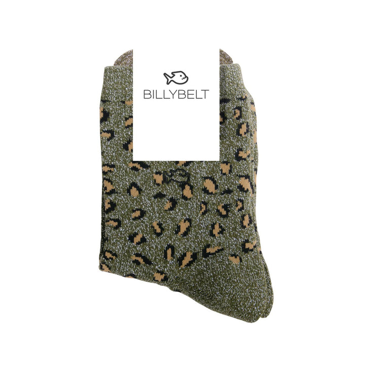 Leopard Print Combed Cotton Socks