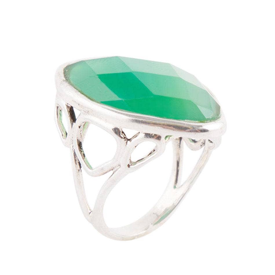 Sterling Green Onyx Ring
