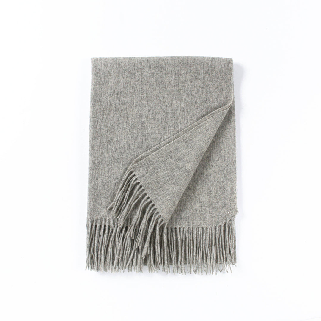 Oversized Cashmere Light Gray Scarf