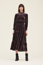 Load image into Gallery viewer, Velvet Midi Dress Cocoa
