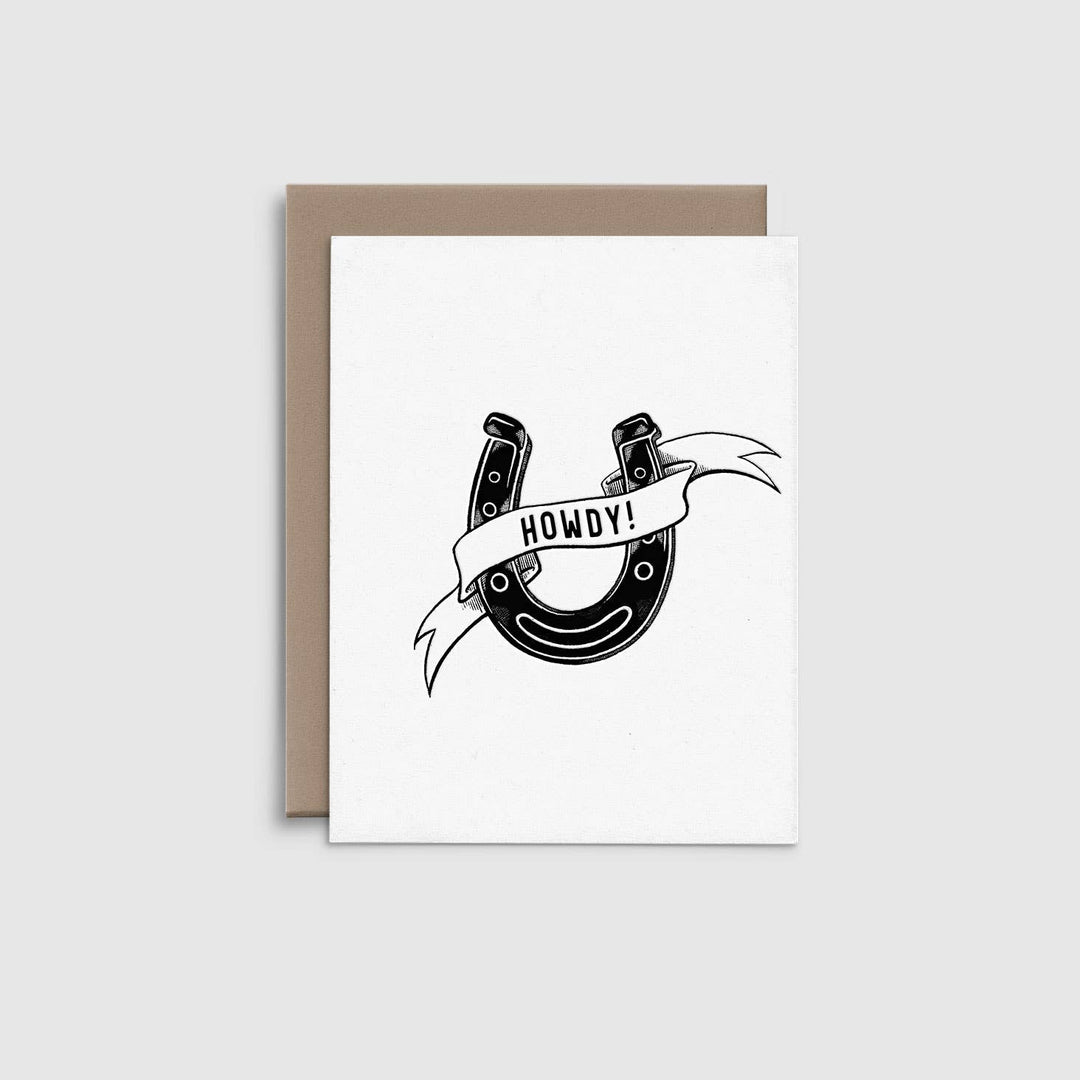 Horseshoe Howdy Greeting Card