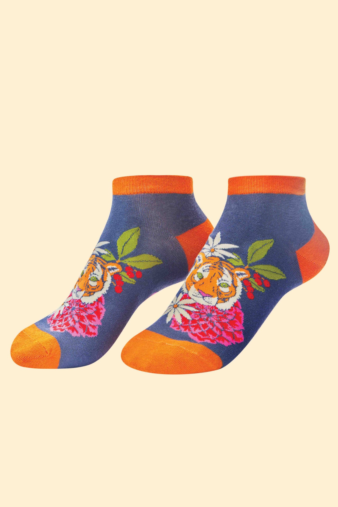 Floral Tiger Trainer Socks