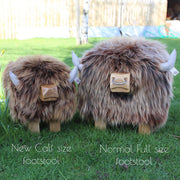 Highland Calf Footstool - Butterscotch