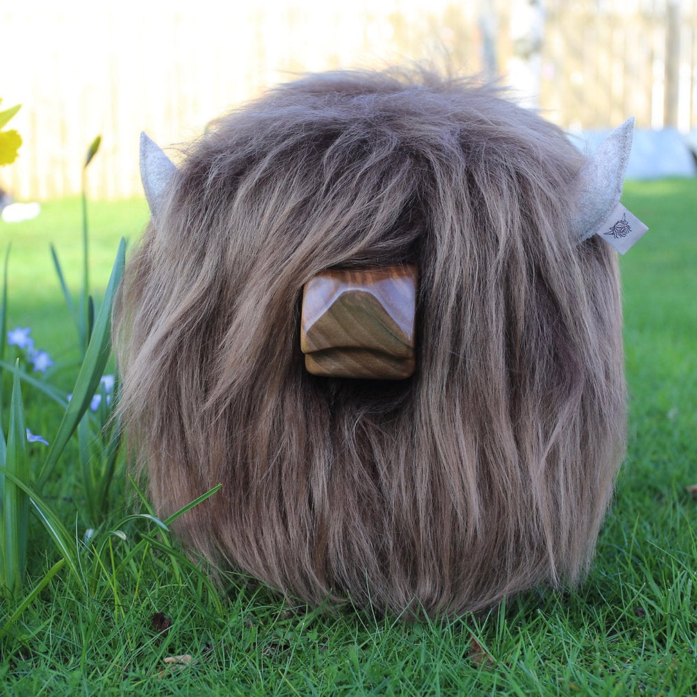 Highland Calf Footstool - Ash