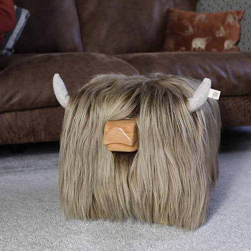 Highland Cow Footstool - Honey