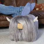 Load image into Gallery viewer, Highland Cow Footstool - Stone
