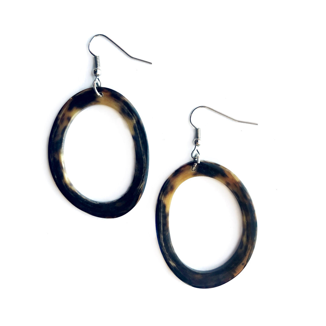 Cow Horn Hoop Earrings