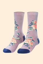 Load image into Gallery viewer, Floral Vines Ankle Socks - Lavender
