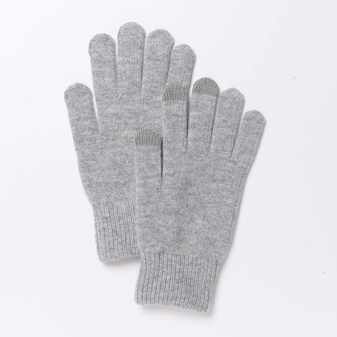 Touchscreen Gloves in Grey Merino Wool