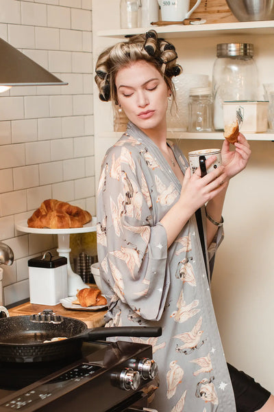Silver Quartz Bamboo Kimono
