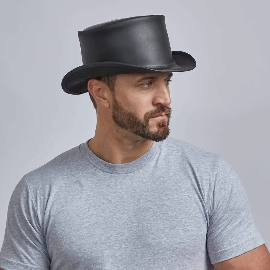 Marlow Black Leather Top Hat