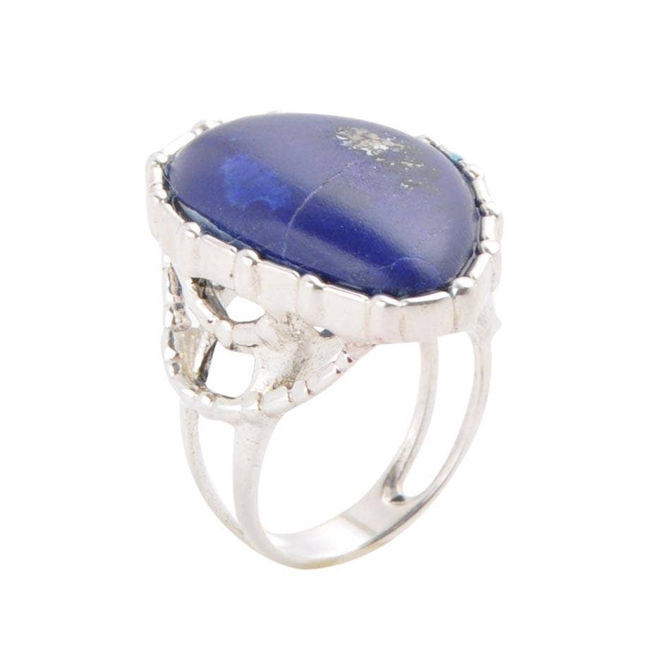 Modern Edge Lapis Ring