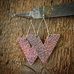 Load image into Gallery viewer, Suzanne Oxidized Copper Triangle Earrings
