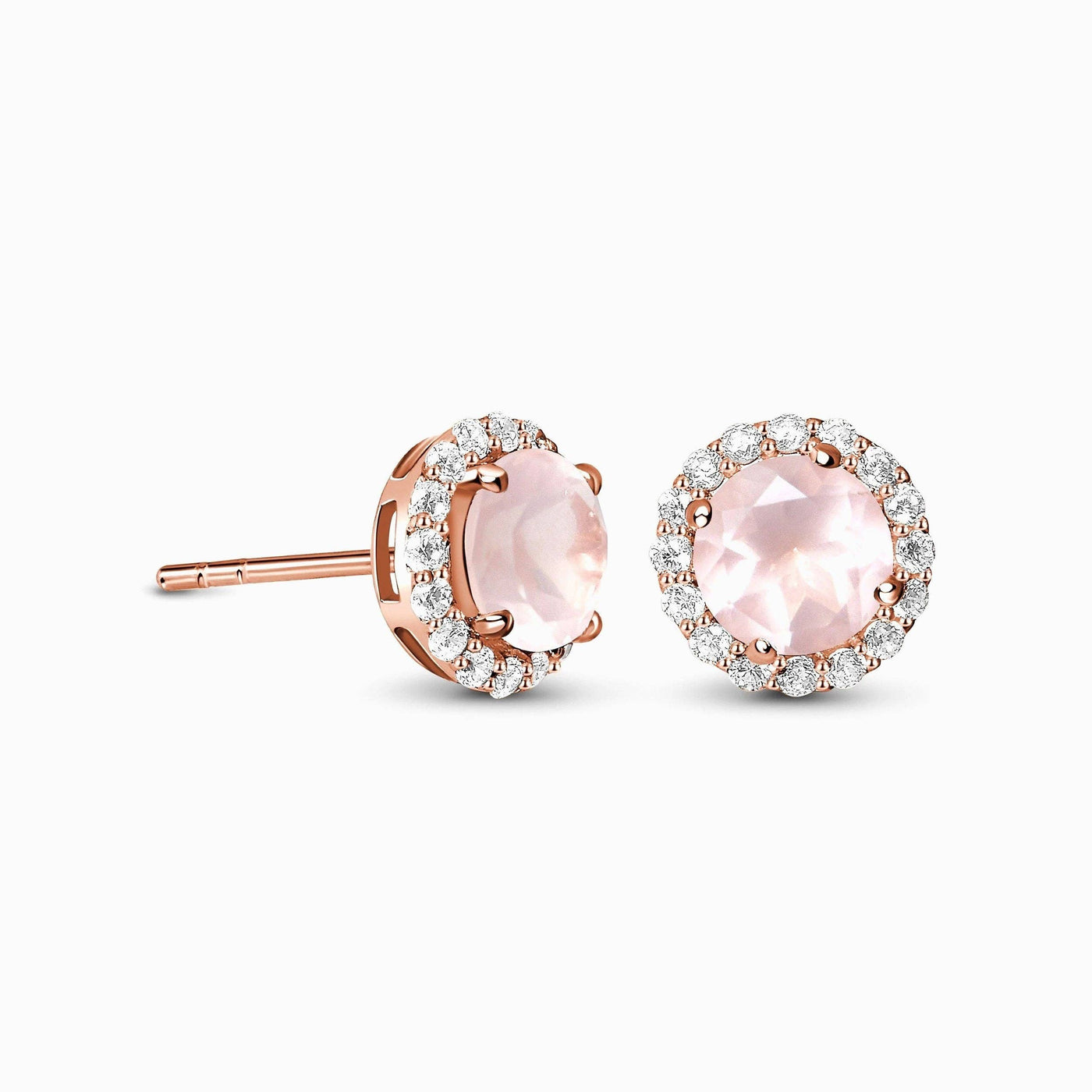 Venus Rose Quartz Stud Earrings